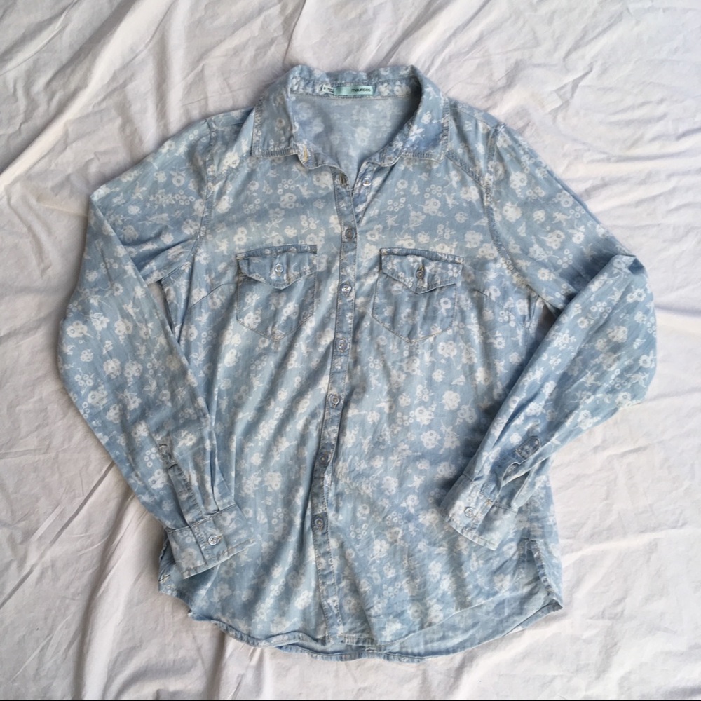 Maurice’s button down floral denim top
